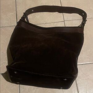 Banana Republic Elegant Brown Suede Shoulder bucket Bag
